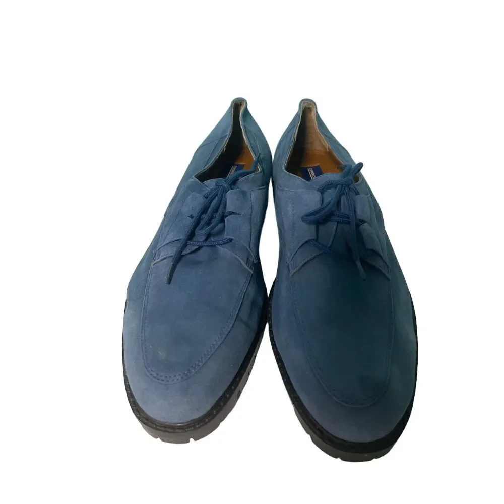 Stylish Blue Suede Oxford‎ Shoes Casual Comfort Lace-up Flats size 13 S-50